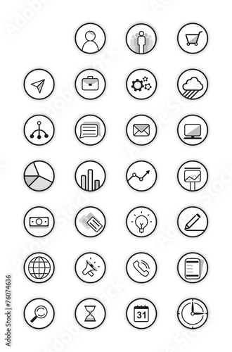 Black icons vector collection