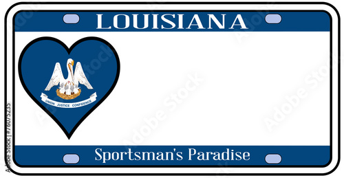 Louisiana State License Plate