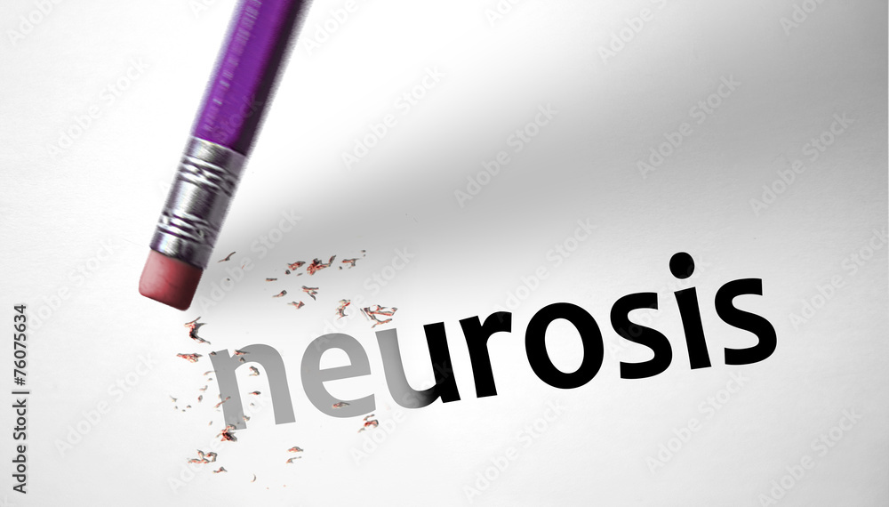 Fototapeta premium Eraser deleting the word Neurosis