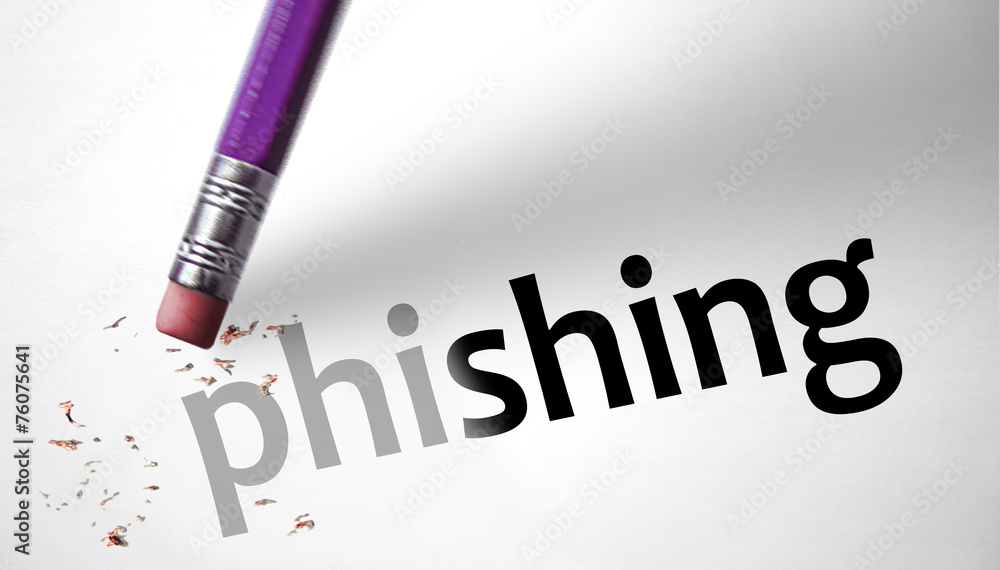 Fototapeta premium Eraser deleting the word phishing