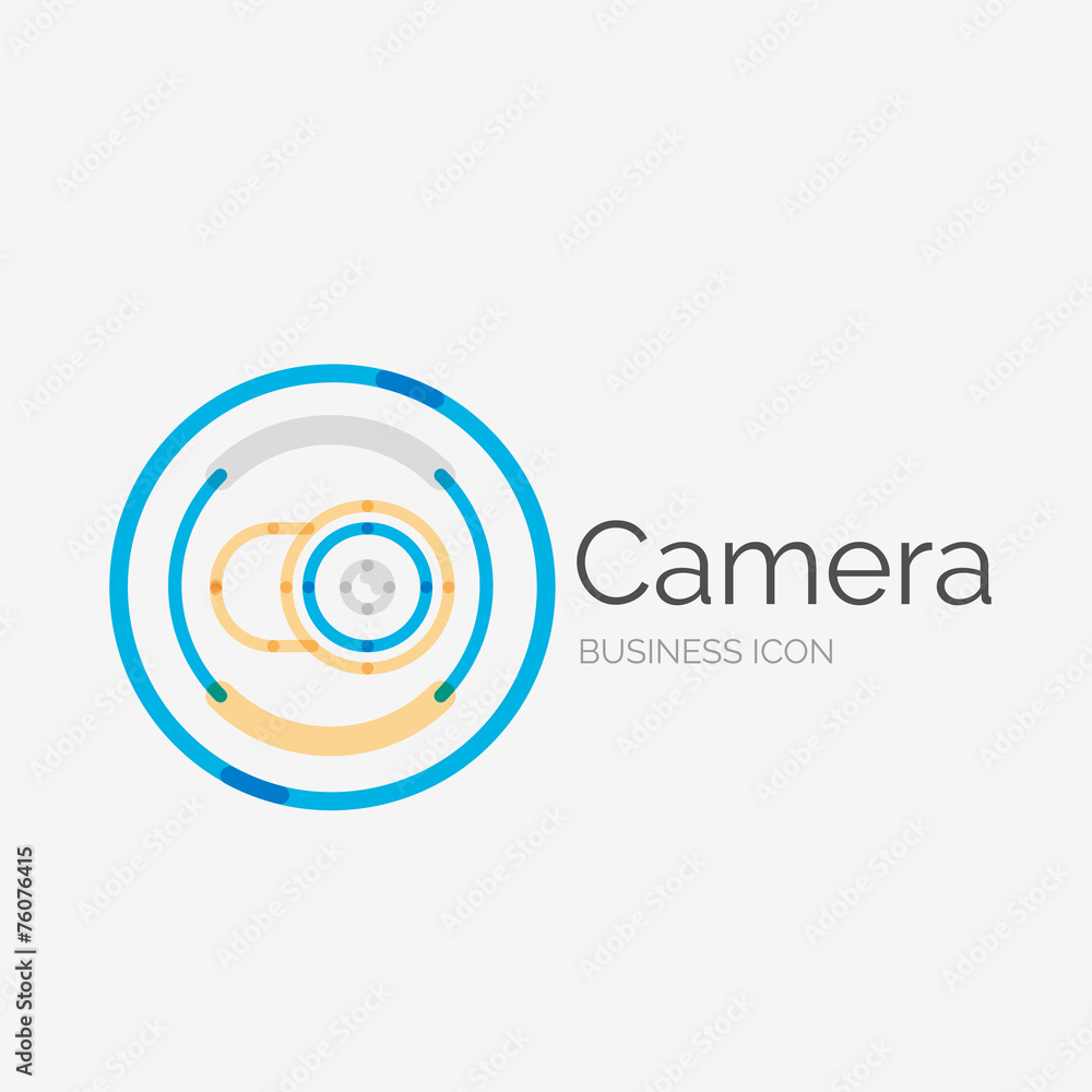 Thin line neat design logo, camera concept