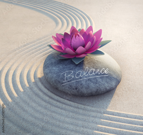 Fototapeta Naklejka Na Ścianę i Meble -  Balance - Lotusblüte auf Stein