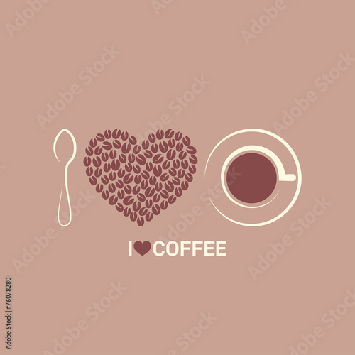 coffee beans love concept background