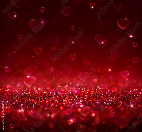 valentine background with blur hearts