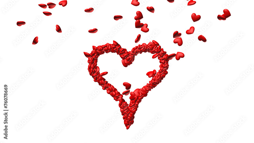 background from lots of red hearts making one big heart background from lots of red hearts making one big heart