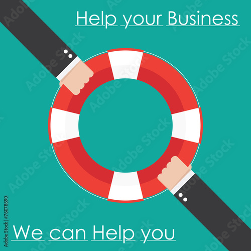 Hand and lifebuoy. Help business