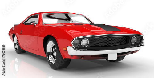red car isolated on white background
