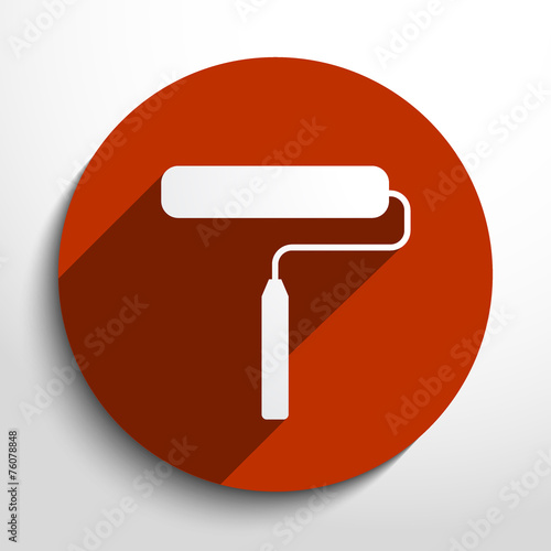 Vector paint roller web icon.