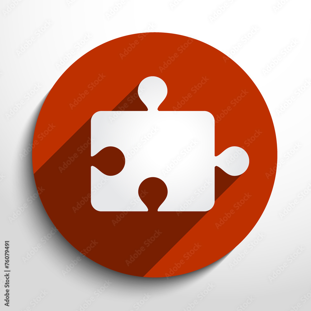 Vector puzzles piece web flat icon. Vector puzzles piece web flat icon.