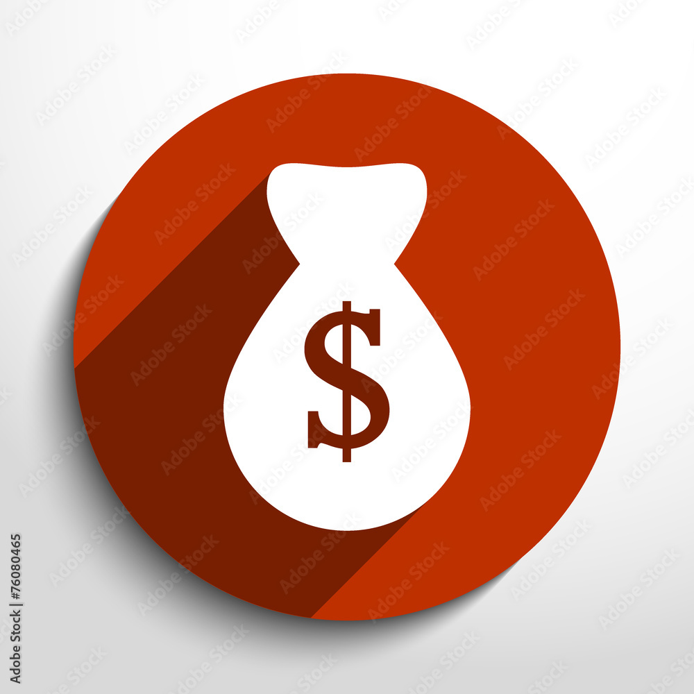 Vector money bag web flat icon. Vector money bag web flat icon.