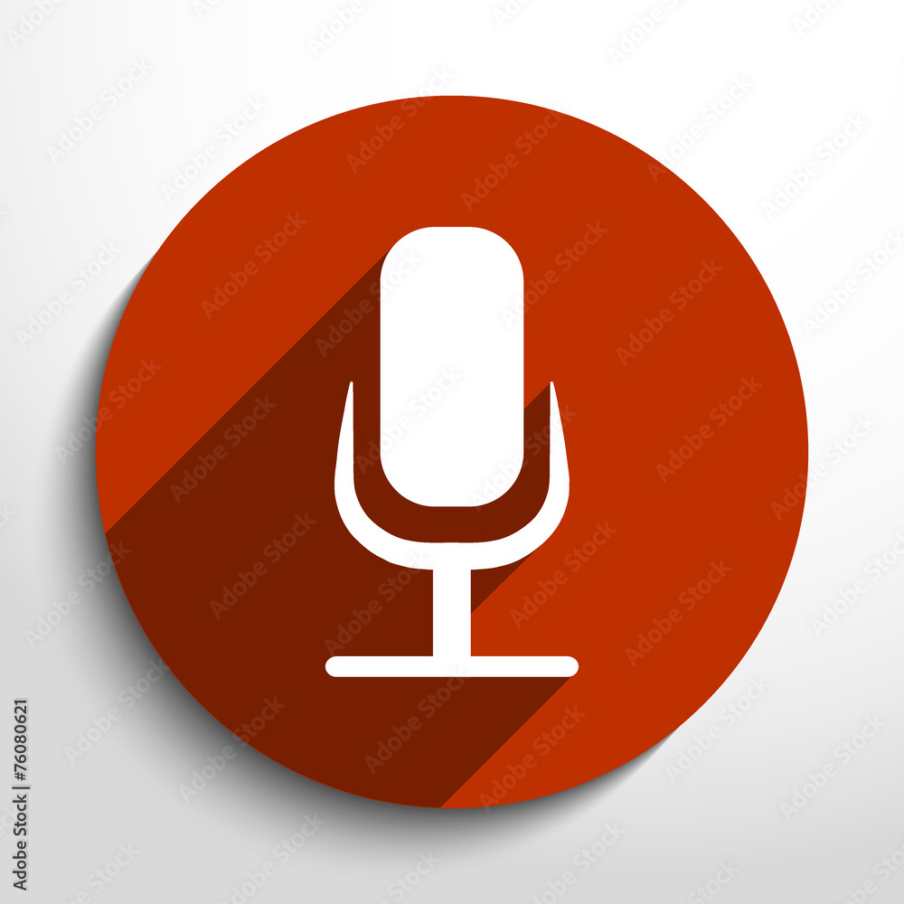 Vector microphone web flat icon.