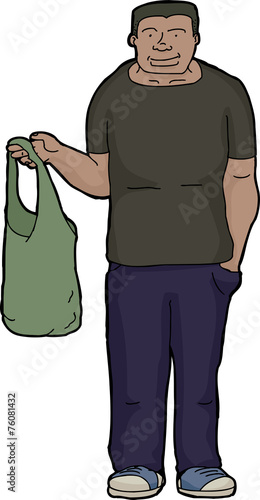 Man with Cloth Shopping Bag