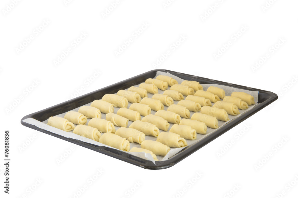 baked on a tray isolated on white background baked on a tray isolated on white background