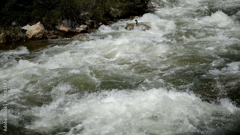 Clean, pure running water in stream in the mountains Clean, pure running water in stream in the mountains