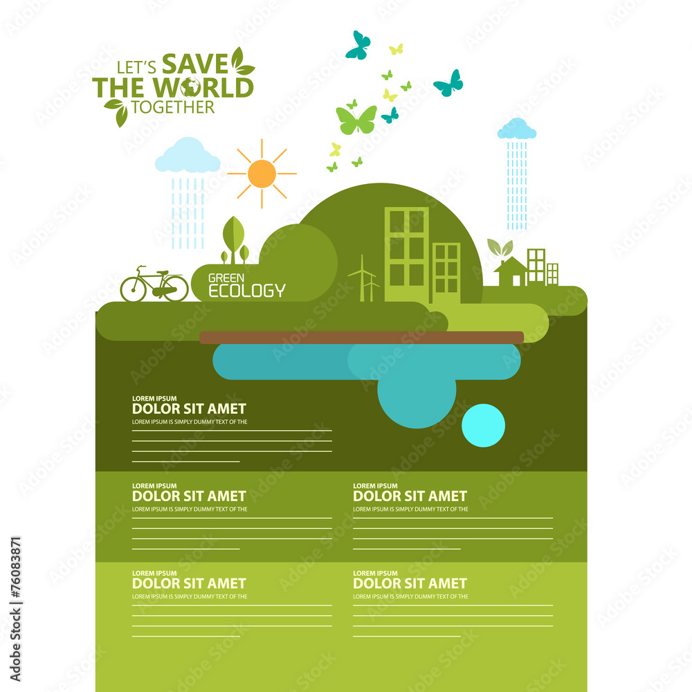 Naklejka premium green infographic