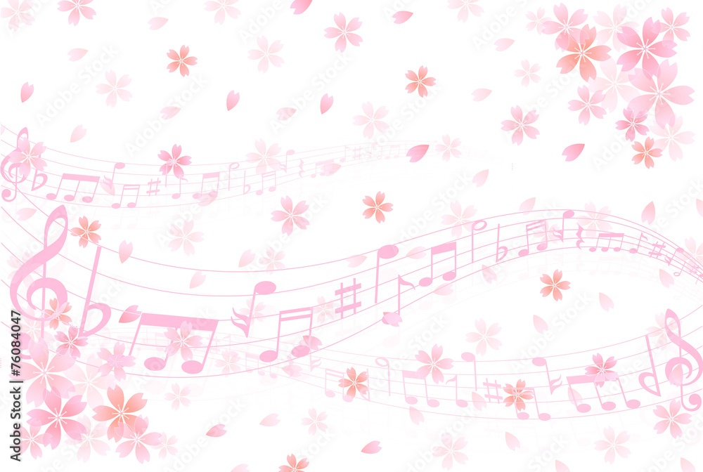 桜　音符　背景