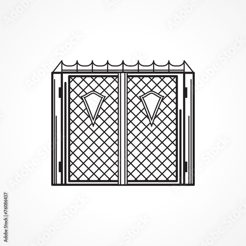 Line vector icon for iron gates © yershovoleksandr