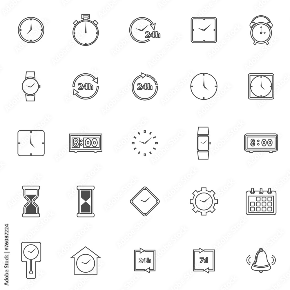 Time line icons on white background Time line icons on white background