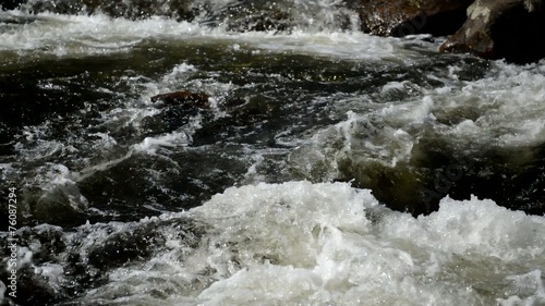 Pure running water of a river in the wilderness photo