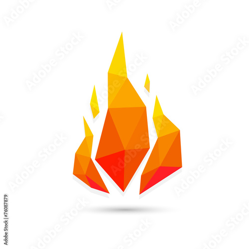 Low Poly Abstract fire triangle geometric design