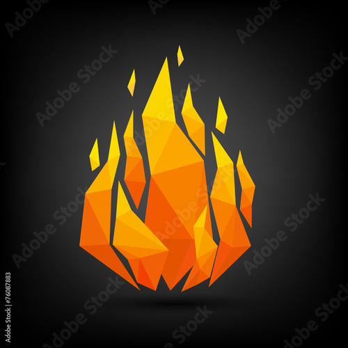 Abstract flame triangle geometric design.
