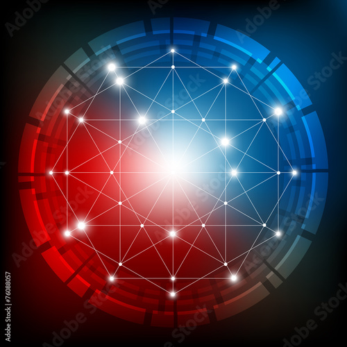 Digital hexagon abstract ba...