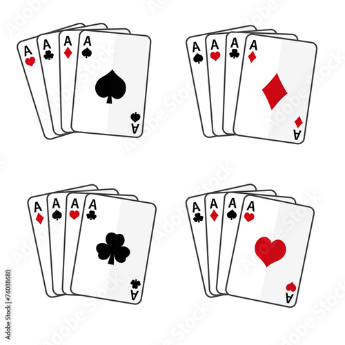 sets of playing cards with four aces eps10