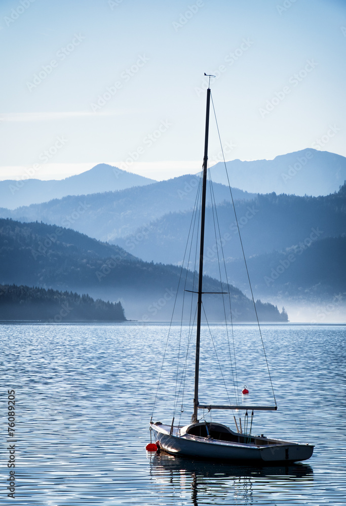 sailboats and mountains