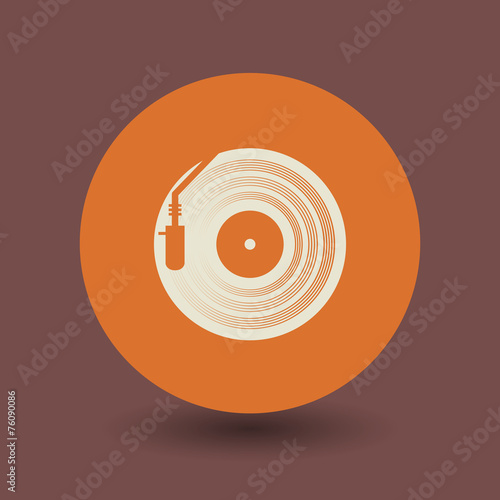 Turntable symbol, vector