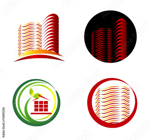 Collection of real estate icons and design elements
