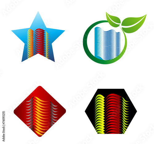 Set of designed real estate emblems