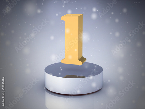 The Number 1 - Gold (high resolution 3D image)