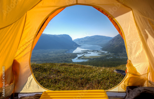 Tent lookout over Rautasjaure - Norrbotten - Sweden
