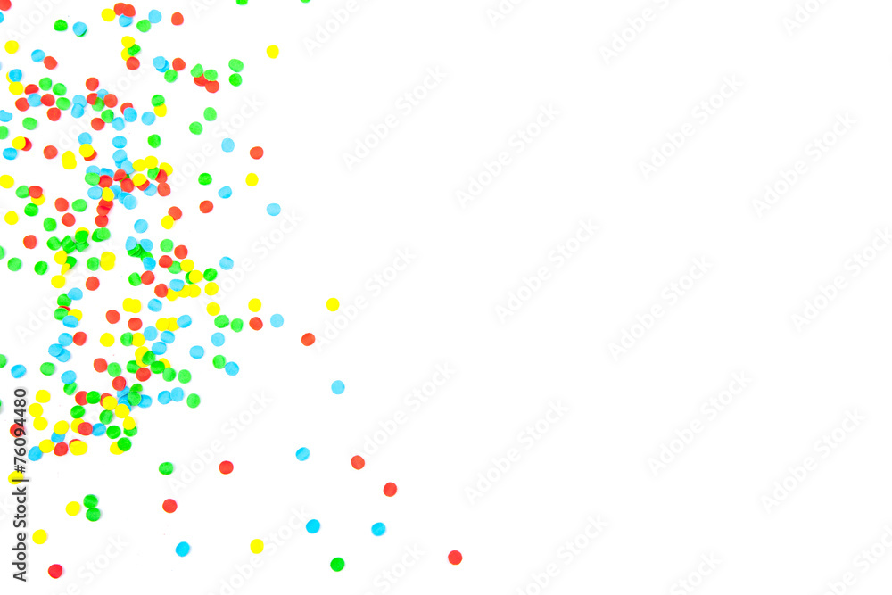 Konfetti auf weißem Hintergrund Konfetti auf weißem Hintergrund