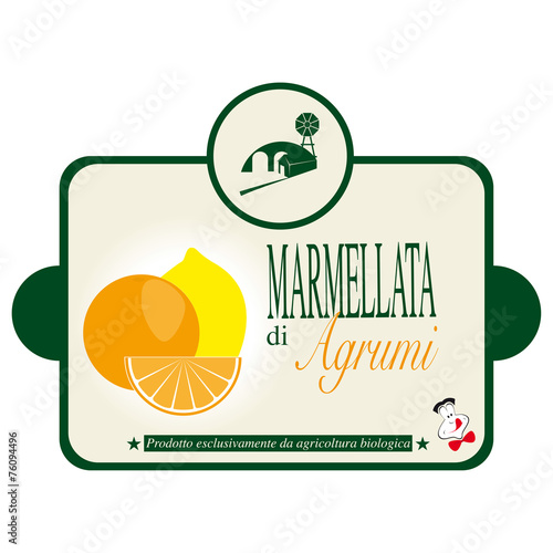 Etichetta per la marmellata di agrumi
