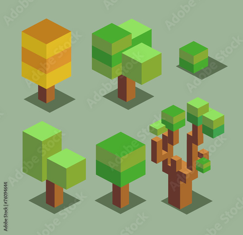 Trees. 3D Pixelate