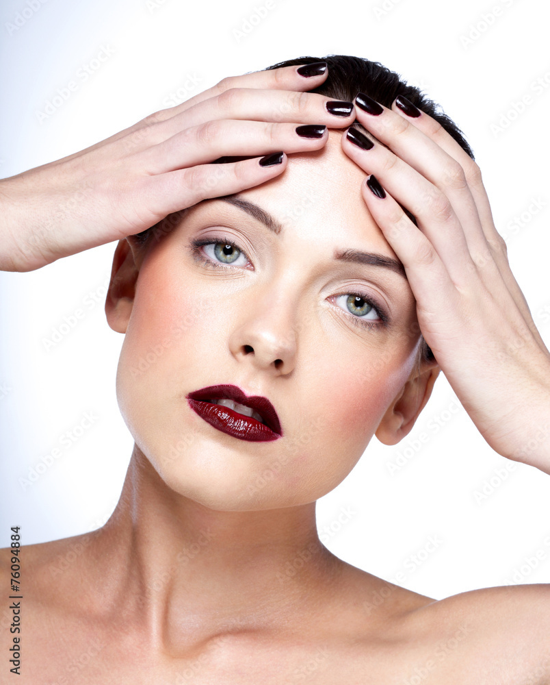 Beauty portrait of a young woman with fresh skin Beauty portrait of a young woman with fresh skin