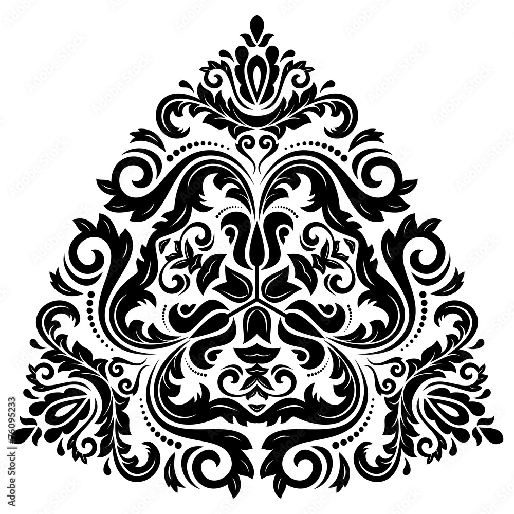 Orient Vector Pattern. Abstract Ornament. Black and White Colors
