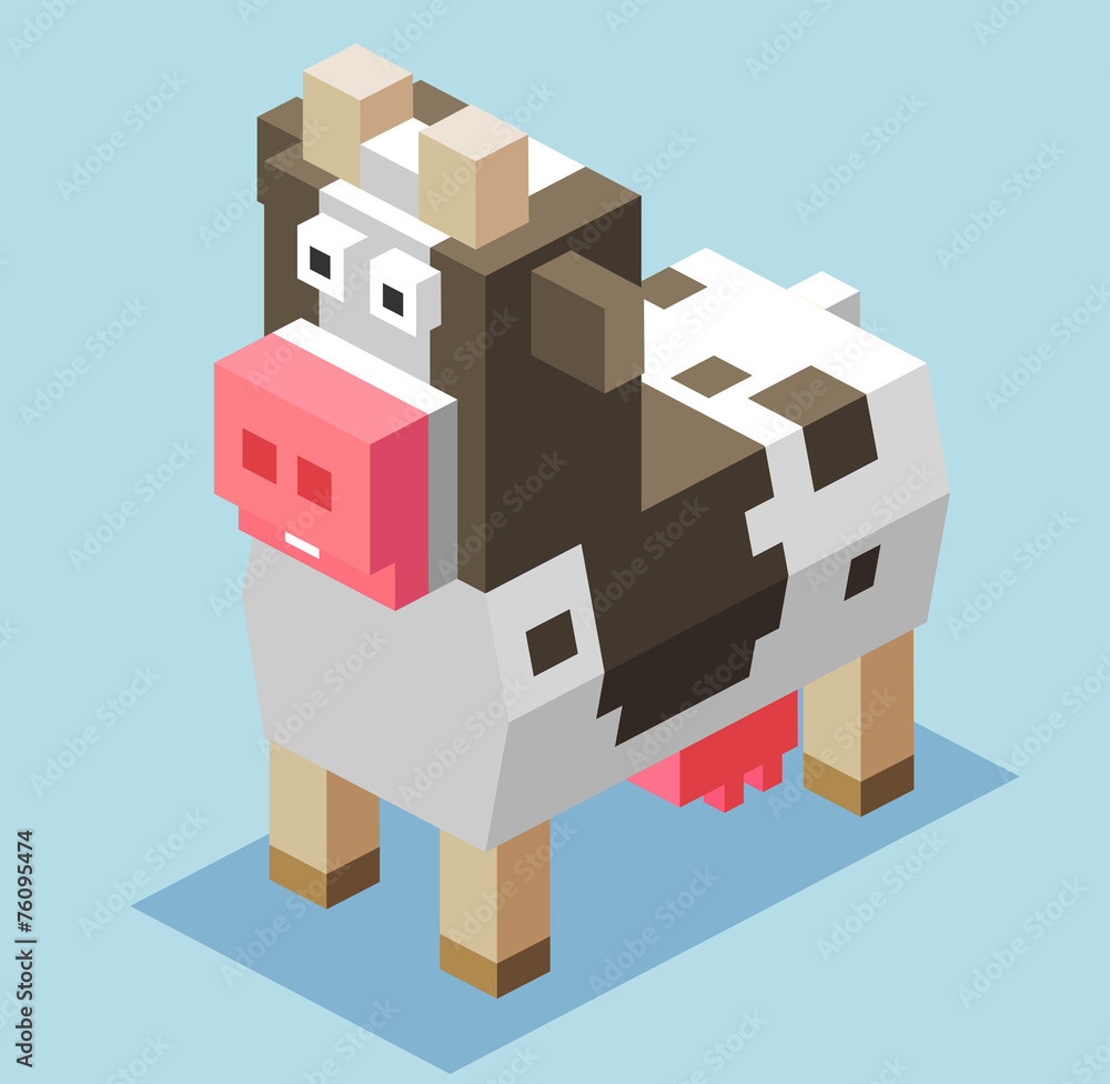 3D Pixelate Cattle 3D Pixelate Cattle