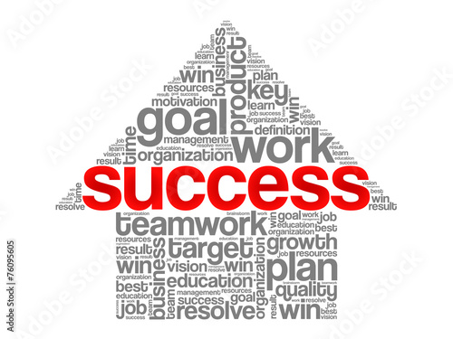 Success Arrow Words Cloud, business vector concept
