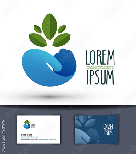 grower vector logo design template. plant or ecology icon.