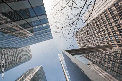 Wide Lens View of Modern Buildings. Business Concept