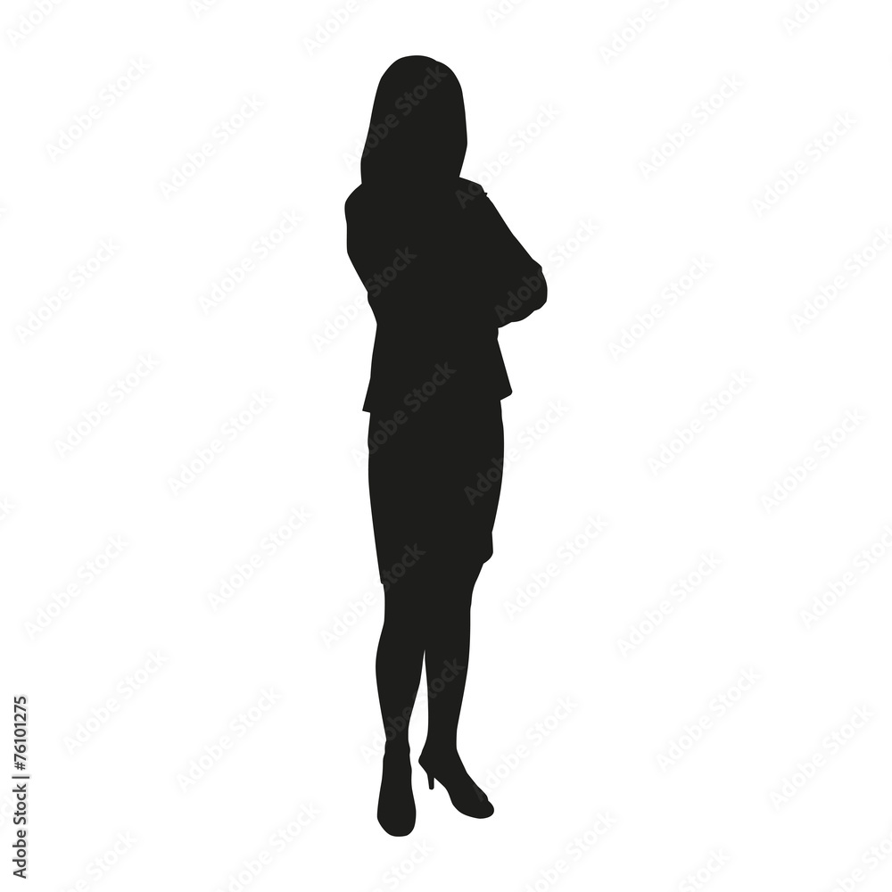 Business woman vector silhouette