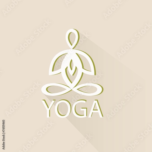 emblem yoga lotus pose silhouette design stylization