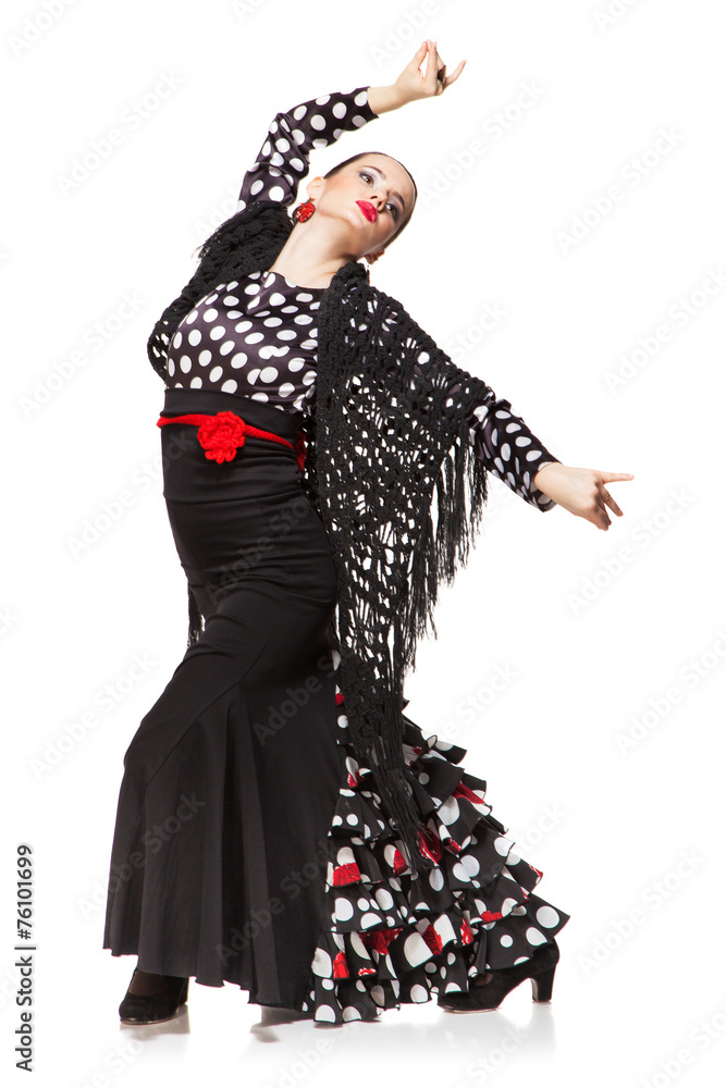 Flamenco dancer isolated on white background Flamenco dancer isolated on white background