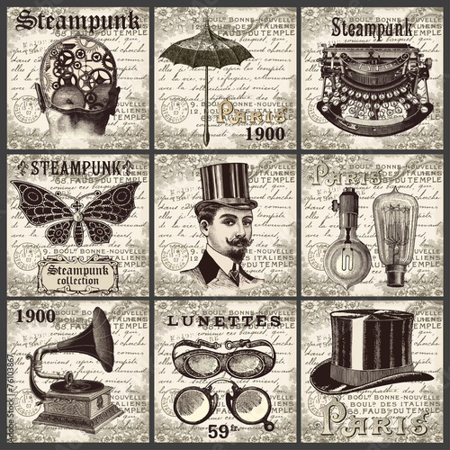Steampunk square collection