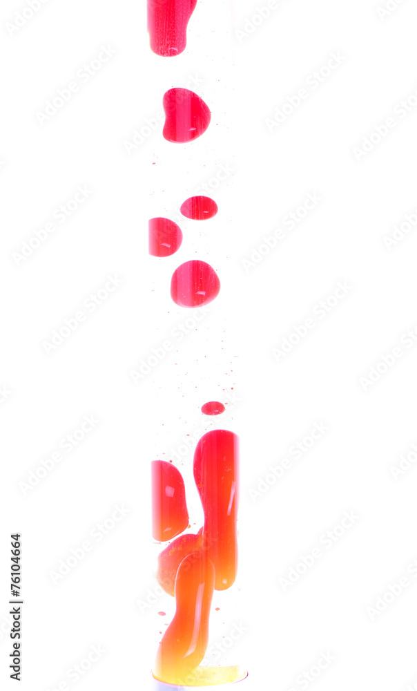 Fototapeta premium Red lava lamp. Studio shot, isolated on white background