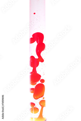 Red lava lamp. Studio shot, isolated on white background