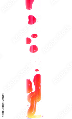 Red lava lamp. Studio shot, isolated on white background