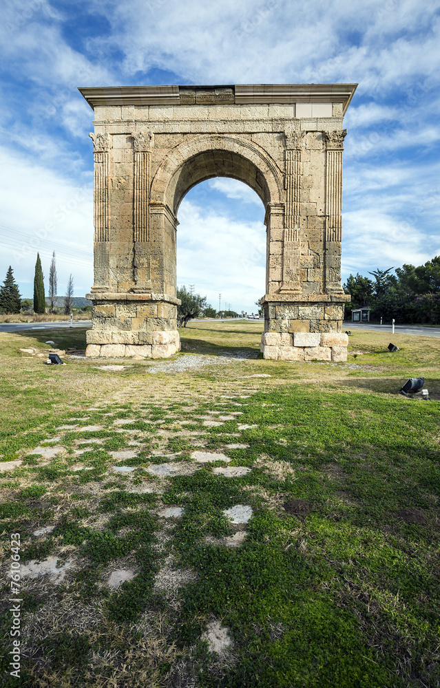 Triumphal arch of Bara in Tarragona, Spain.